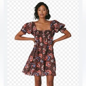 Cleobella Floral Mini Dress - Black, Red, Blue